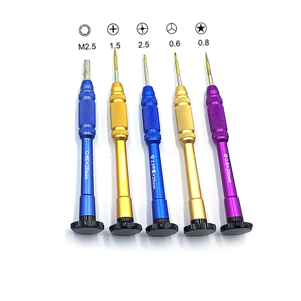 

5Pcs Magnetic Precision 5-Point 0.8 Y0.6 Phillips 2.5 PH000 M2.5 Screwdriver Tool Set for All iPhone 4 4S 5 5S 6 6S Plus 7 7Plus