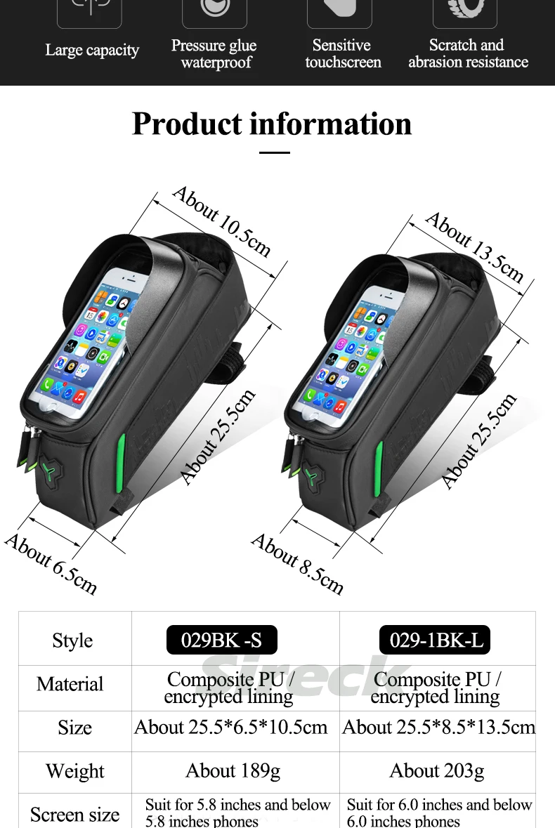 Clearance Rockbros Bike Bag Waterproof Front Tube Phone Bicycle Bag Touchscreen Cycling Frame Bag Pannier Bike Accessories Bolsa Bicicleta 2