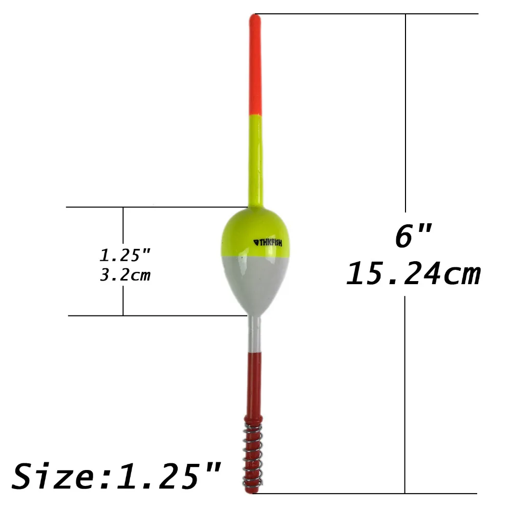 2 шт./лот поплавок для весенней рыбалки 1,25 ''X 6'' " X 6" Crappie Panfish Balsa Деревянный Поплавок для весенней рыбалки