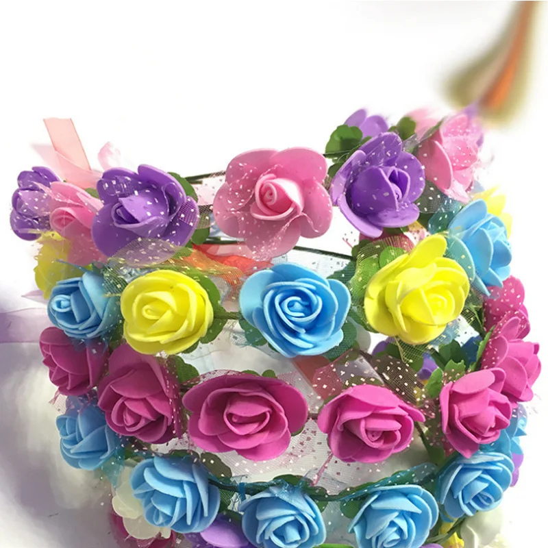 

PE Foam Floral Garland Wedding Centerpieces Roses Artificial Flowers Hawaii Decor For Photo