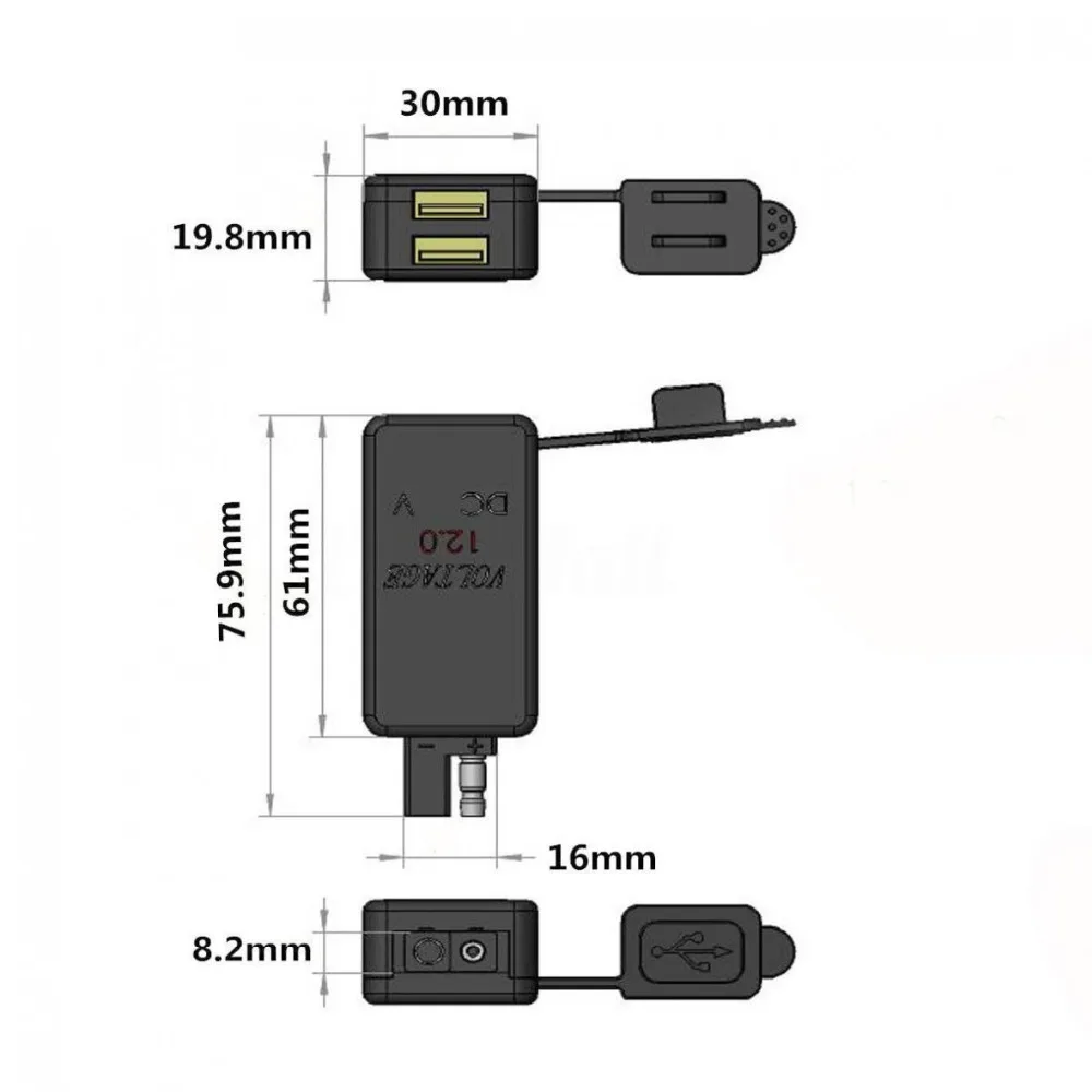 Двойной USB кабель адаптер Порт Разъем питания смартфон планшет GPS зарядное