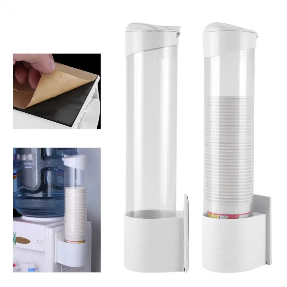 Anti Dust Disposable Paper Cup Dispenser Storage Rack Holder For 7.5cm