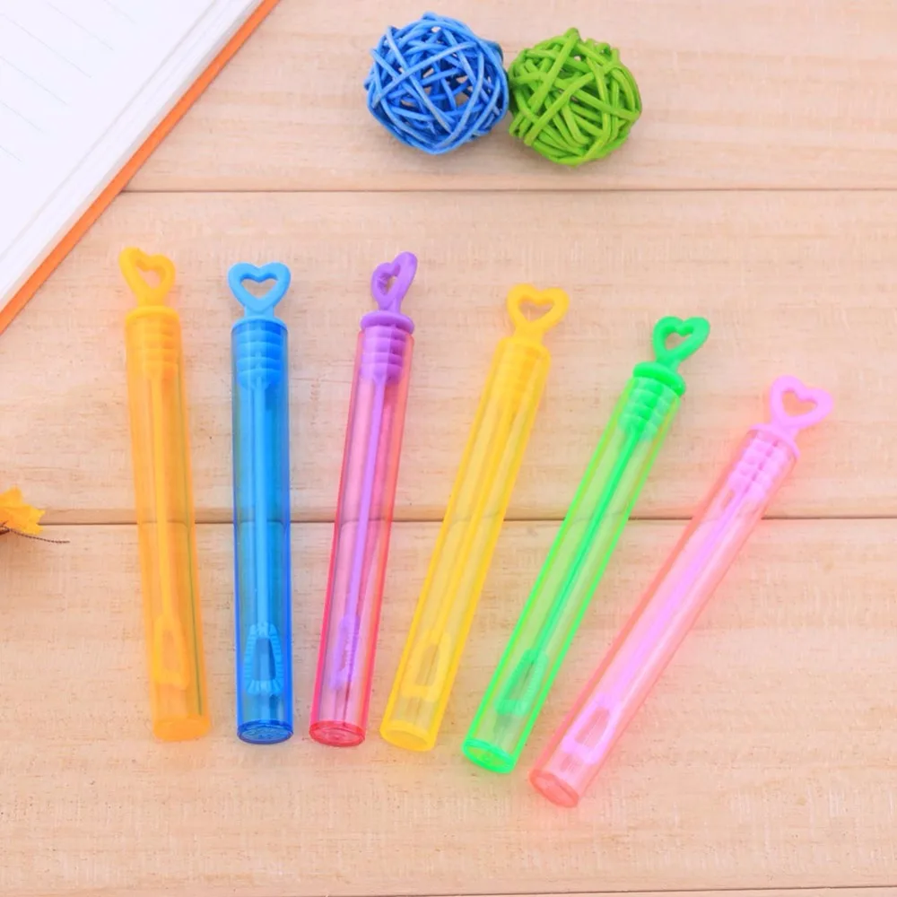 6Pcs/set Lovely Heart Star Shape Bubble Soap Bottles for Kids Children Outdoor Playing Fun Toy Wedding Birthday Party Decoration