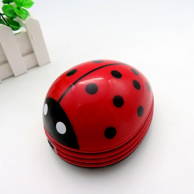  Desktop Keyboard Handheld Portable Mini Ladybug Inhalation Rubber Coffee Table Vacuum Cleaner Dust 