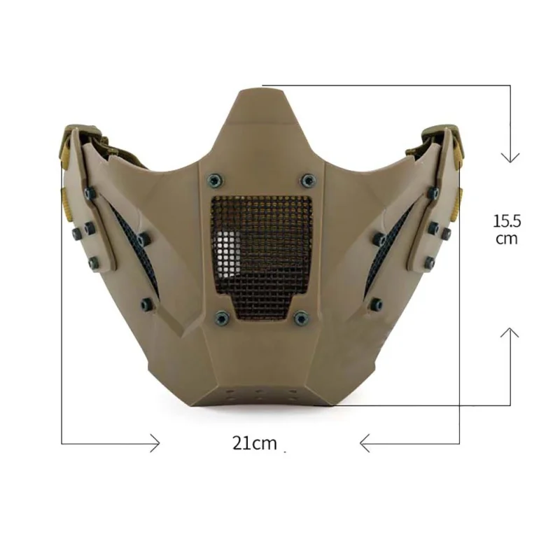 Страйкбольная Стальная Сетчатая Маска, тактическая маска на половину лица, быстрый шлем, защитная маска для нижнего лица, дышащая регулируемая, доступны 3 цвета