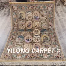 Yilong 5'x7. 2' шелковые ковры ручной работы винтажные восточные художественные коллекции цветочные коврики(SWP003A5x7.2