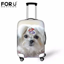 FORUDESIGNS/милый питомец терьер с принтами для багажа защитный чехол Водонепроницаемый Анти-пыль дождевик для 18-30 дюймов чемодан чехлы