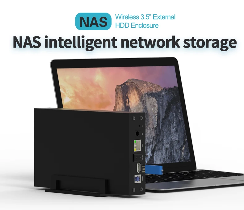 Intelligent NAS HDD case wireless enclosure for hard drive disk wireless HDD management private cloud storage connect to router external hard disk box