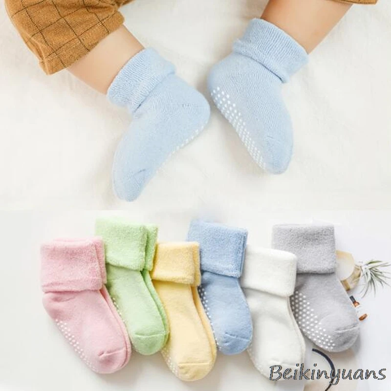 

Autumn and winter terry thickening koukou baby socks cotton non-slip dispensing baby floor socks