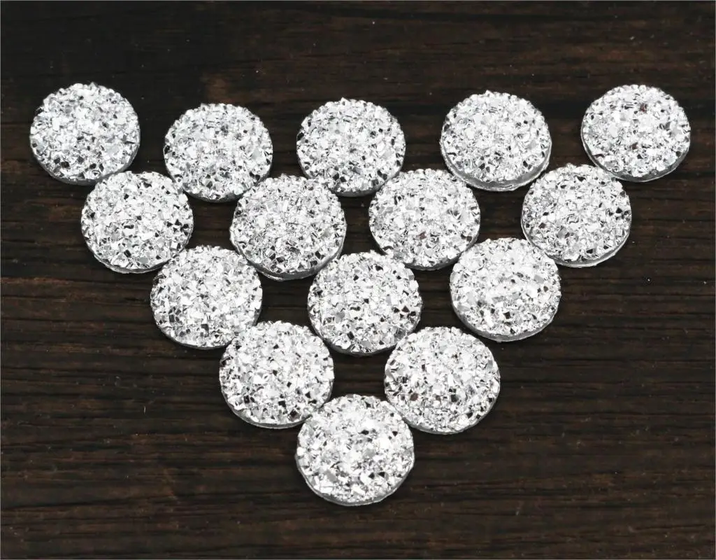 

New Fashion 40pcs 12mm Silver Color Flat Back Resin Cabochons Cameo G5-08