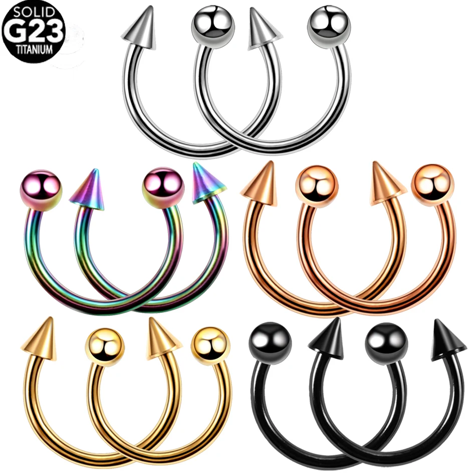 

1PC G23 Titanium Piercing Nose Lip Eyebrow Ear Septum Cartilage Helix Piercing Captive Hoop Rings Labret Nariz Body Jewelry