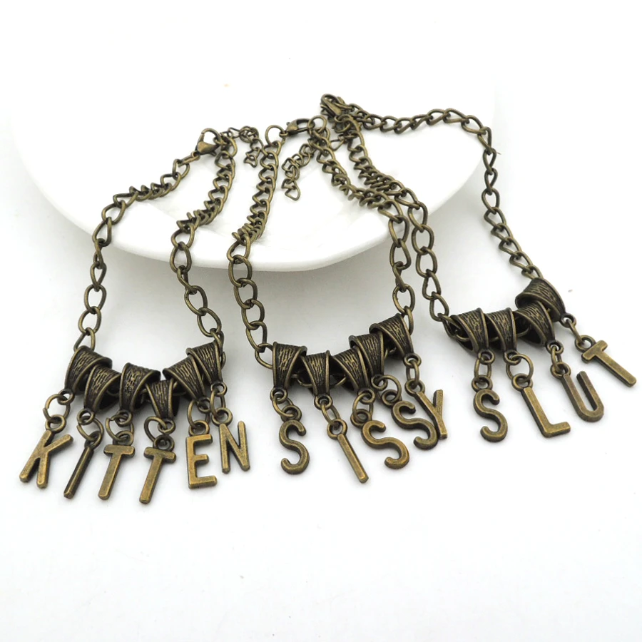 Gatito sissy reina de picas BDSM pulsera fetiche esclava estilo de vida cornudo moda citar carta - AliExpress