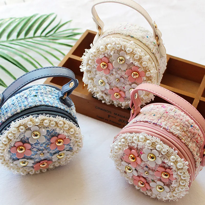 

Women Mini Clutch Purse Korean Kids Girls Pearl Messenger Bag Baby Princess Hand Bags Woolen Toddler Crossbody Bags Handbags
