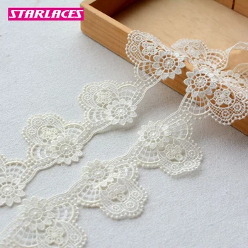 

14yards width 5.5cm Cotton water-soluble embroidery lace lace trim fabric embroidery lace DIY dress skirt decorative accessories