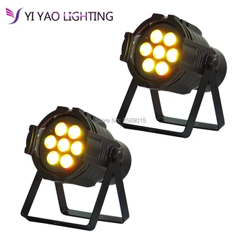 

2pcs/lot 7x12W LED Aluminum Alloy par RGBW Quad No Noise 8 Channels Disco Paty