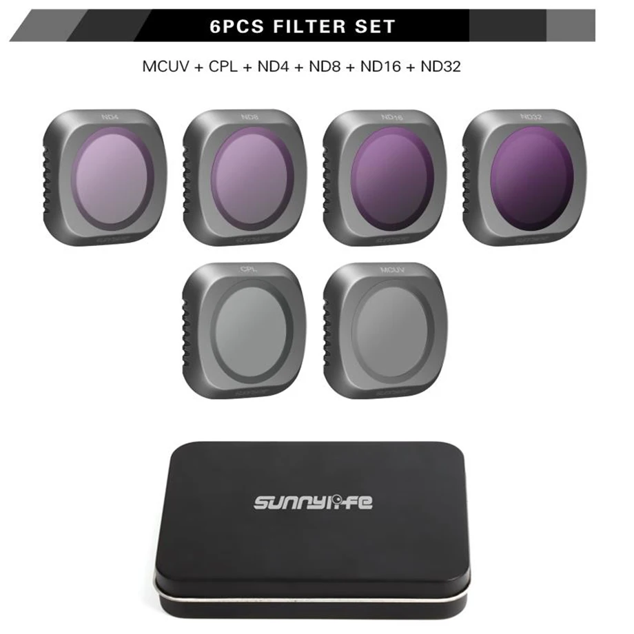 Для DJI Mavic 2 Pro нейтральная плотность ND4 + 8 16 32 UV CPL фильтр для дрона Set стекло Mavic2