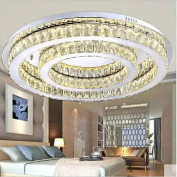 

RMAMARY LED Creative Atmosphere Circle K9 Crystal Ceiling Lights RING Sitting Room Bedroom Absorb Dome Light Ceiling Lamps