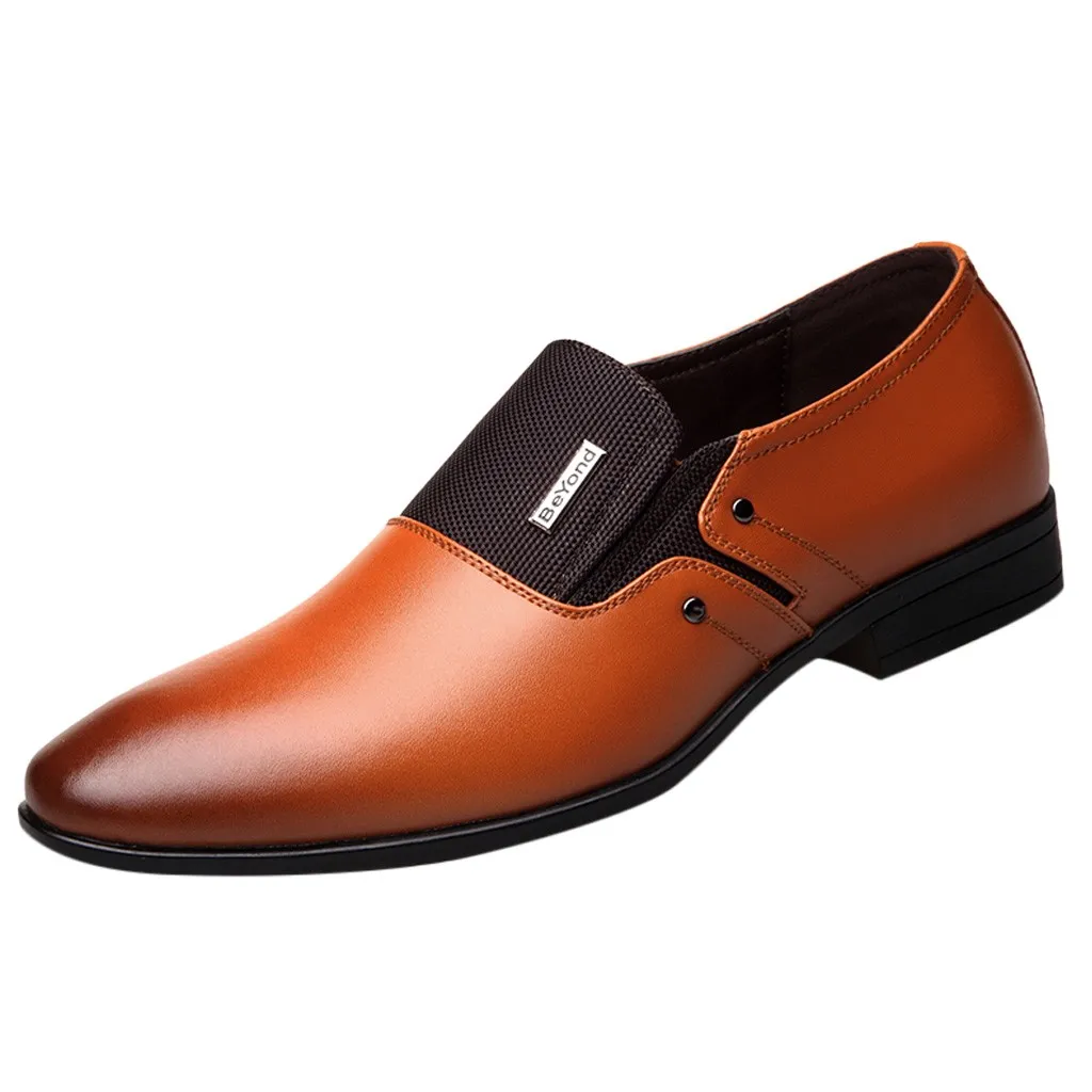 Мужская легкая дышащая мужская кожаная обувь на шнуровке; модная деловая обувь из яркой кожи с острым носком;% 30