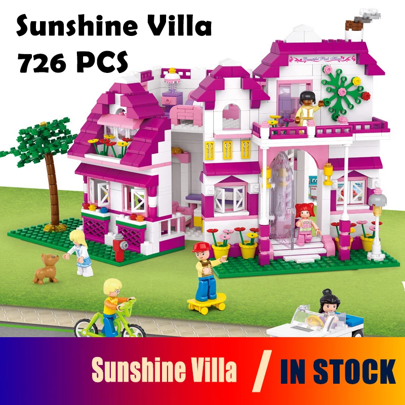 

Model building kits compatible with lego Friends Pink Dream Series Sunshine Villa 0536 726pcs blocks Educational toys hobbies