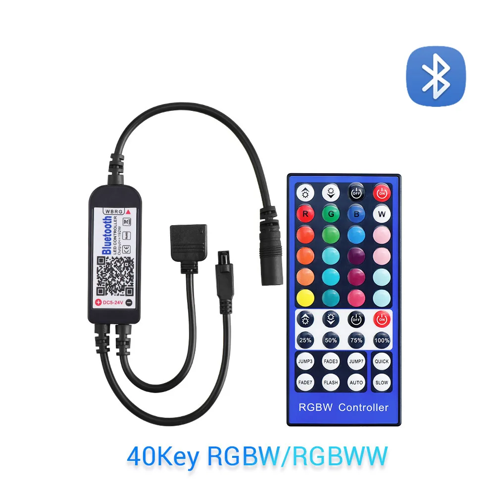 5 в постоянного тока USB Светодиодная лента RGBW RGBWW 50 см 1 м 2 м 3 м 4 м приложение Bluetooth управление ИК 40 ключ Контролер 5050 гибкая светодиодная лента ТВ ПОДСВЕТКА - Испускаемый цвет: Only Controller