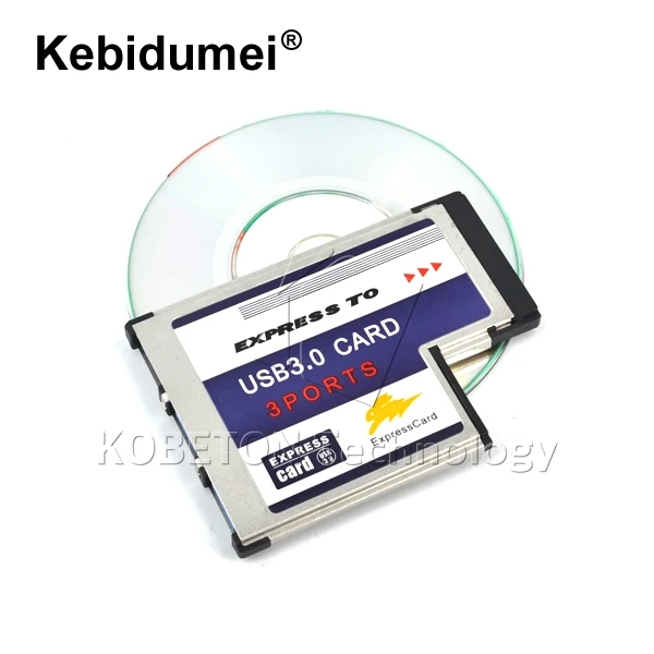 

kebidumei 3 Port USB3.0 to Express card Converter USB 3.0 PCI Express Card 54mm 5Gbps Adapter Converter