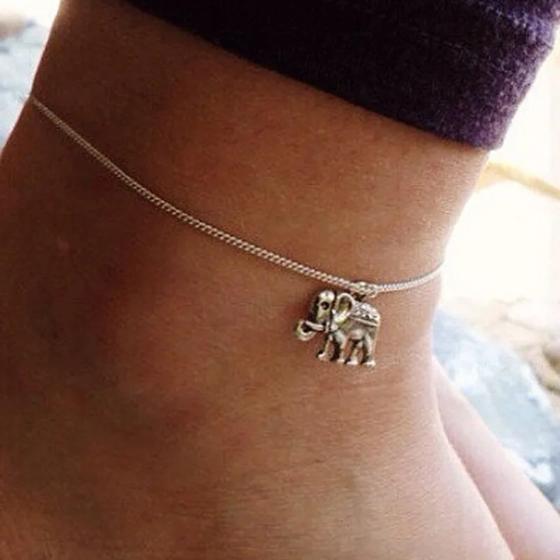 

Beach anklet jewelry Punk Retro National wind auspicious small elephant elephant simple women's most beautiful female ankl
