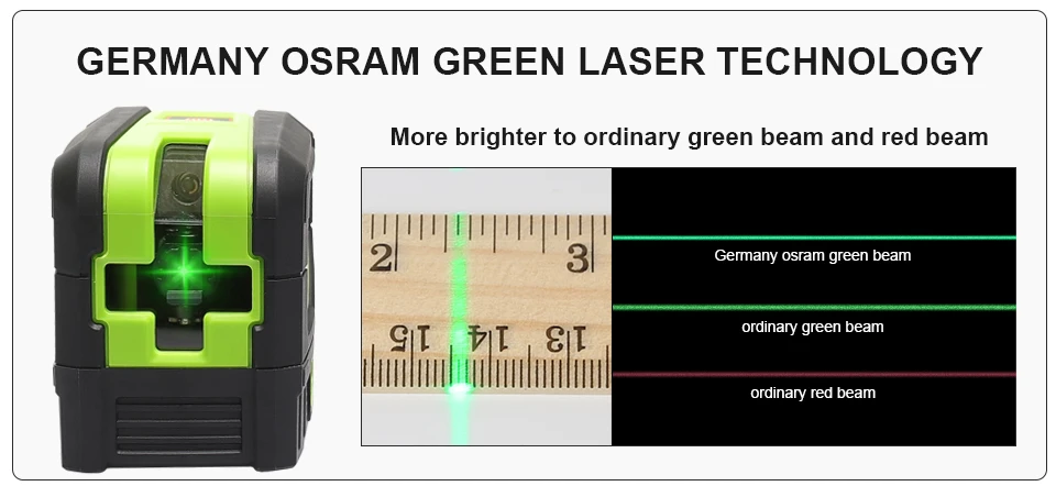Huepar зеленый луч лазерный уровень 2 поперечные линии 2 точки профессиональный 180 градусов самонивелирующийся+ Huepar лазерное усиление очки