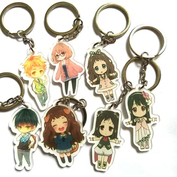 

Anime Keychain Kyokai no Kanata Kuriyama Mirai Beyond the Boundary Kuriyama Kanbara HiroomKeychain Keyring Portachiavi Pendant