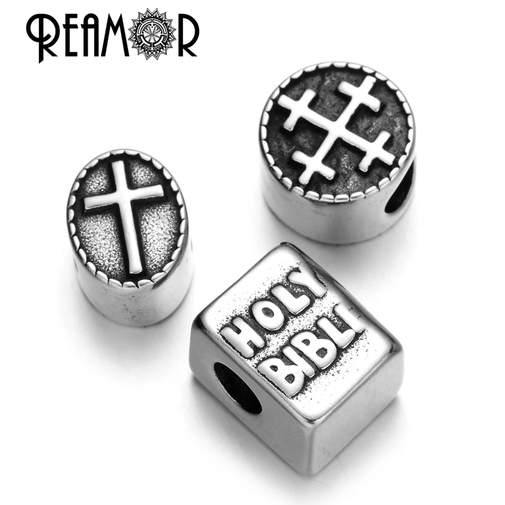 REAMOR Polishing 316l Stainless Steel Religious Celtic Cross & Holy