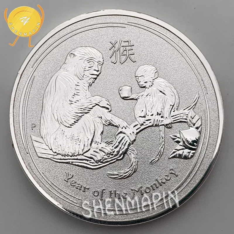 

1 Dollar Commemorative Coin Year of the Monkey Auspicious Challenge Coin 1 Oz 999 Silver Coins Collectibles Australia Coins