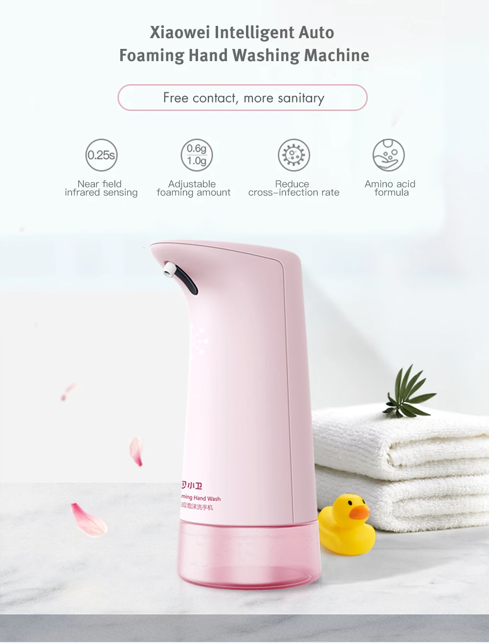 Xiaomi Mijia Xiaowei Интеллектуальная Автоматическая Индукционная пенообразовывающая ручная стиральная машина дозаторы мыла ручная мойка(обновленная версия