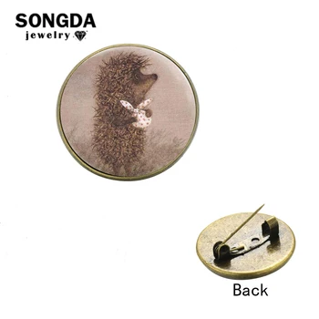 

SONGDA Hedgehog In The Fog Collar Pins Handmade Time Gem Cute Animal Badge Hat Backpack Fashion Decorative Jewelry Gift for Kids