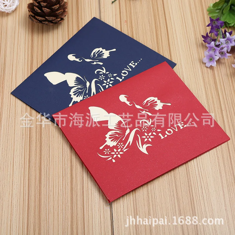  Factory direct angel heart 3D stereo creative valentine wedding invitation card - 32699588749