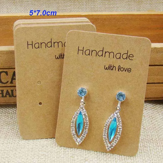 Buy 100PCS 6.5*5cm white jewelry paper Earring Cards