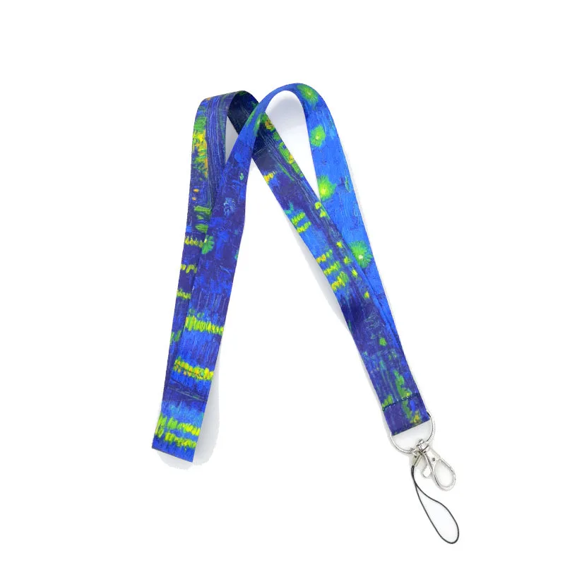 

Regooly RE04 Van gogh Starry sky key neck Strap Lanyards ID badge card holder keychain Phone Strap Gift Ribbon webbing necklace
