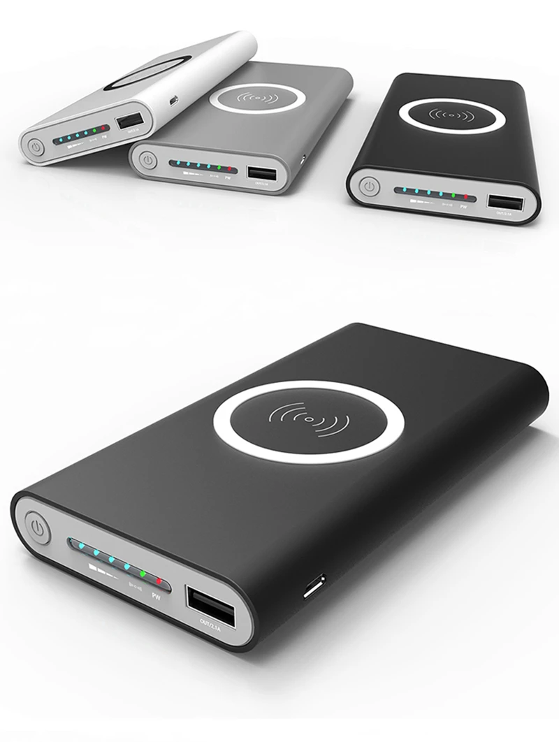 10000 мАч беспроводной аккумулятор для портативного телефона зарядное устройство для iPhone 8 Plus XS Max внешний аккумулятор повербанк