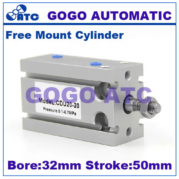 

High quality mini free mount cylinders 32mm bore 50mm stroke CDU32-50D double acting single rod air compressor cylinder