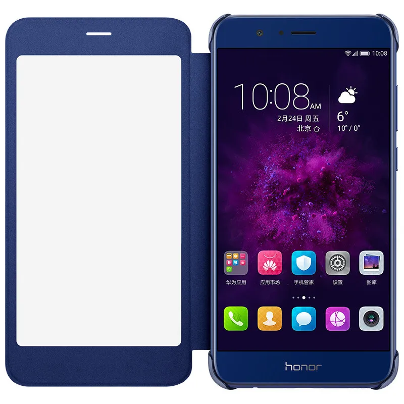 HUAWEI Honor 8 Pro Чехол Официальный смарт-чехол для Honor V9 чехол с зеркальным окошком кожаный флип-чехол для телефона чехол Funda