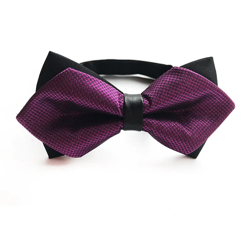 

Purple Black Checkers Plaid Men Bow tie Pre-tied Tuxedo Necktie Woven Groom Wedding Mariage Party BowTie Neckwear