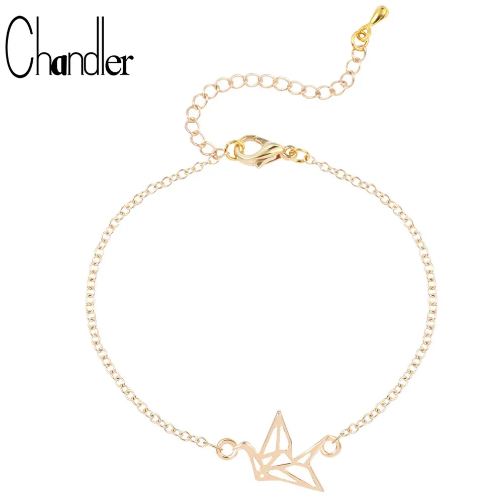 Chandler Hot New Origami Crane Bracelet Cuff Bangle Bird Slim Chain Bangle Anklet Statement Fashion Jewellry Sale On Aliexpress