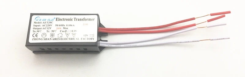 AC220V к AC12V светодиодный драйвер 20 Вт электронный трансформатор питания для AC 12 В MR16 G4 Светодиодный светильник BeadLamp лампы или галогенные