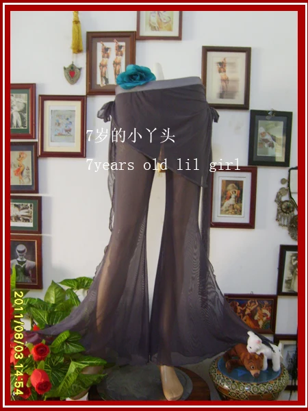 

Belly dance pants Transparent thin Tribal Belly Dance flare Pants with mini skirt CB29-38