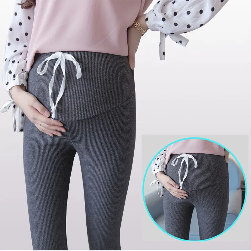 Maternity clothes belly pants drawstring font b leggings b font for pregnant font b women b