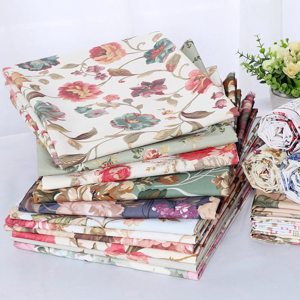 

Floral Print Cotton Linen Fabric DIY Sewing Handmade Fabric for Sofa Background Decorative Fabric Cushion Pillow Material Cloth