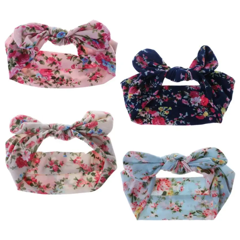 

Hair Band Baby Newborn Floral Elastic Soft Headband Headwear Kids Knot Flower Cute Girls Rabbit Ear Lovely Decoration New