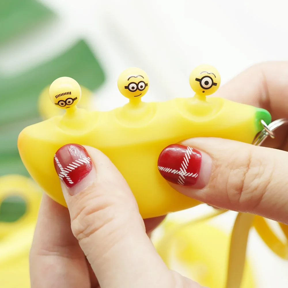 

Funny Simulation Banana Decompression Toys Squeezing Keychain Bag Pendant Toys For Children Squeeze Banana Anti-Stress Kids Toy