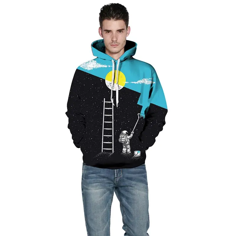 Headbook Fashion 3d Hoodies Women/Men 3d Sweatshirts Print Astronaut Brush Paint Galaxy Space Thin Hooded Hoodies YXQL735