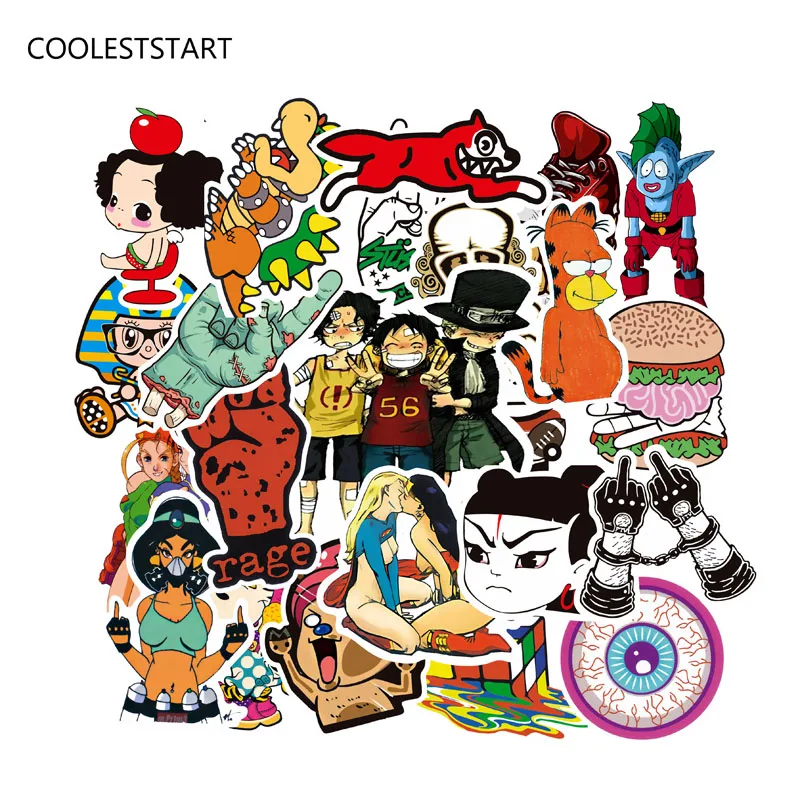 

Mixed 100 PCS Cute Animal Sticker Luggage Skateboard Doodle Vinyl Decals Car Styling Laptop Bike Toy Waterproof DIY JDM Stickers