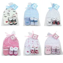 1 сумка Детские носки+ Анти-Царапины перчатки+ головной убор, комплект детской одежды, милая шапочка для малыша с героями мультфильма, комплекты для новорожденных, одежда для маленьких мальчиков и девочек 100 дней/1 месяц вечерние подарок