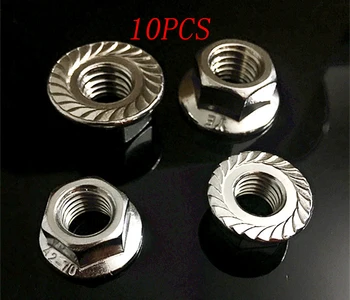 

10PCS M3 M4 M5 M6 M8 M10 M12 Stainless Steel Flange Nut Cap Non-slip DIY Spare Parts for RC Racing Car/Boat/Aircraft